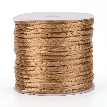 30M Nylon Rattail Satin Cord, Beading String, for Chinese Knotting, Jewelry Making, Peru, 1mm, about 32.81 Yards(30m)/Roll