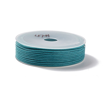 Braided Nylon Threads, Dyed, Knotting Cord, for Chinese Knotting, Crafts and Jewelry Making, Dark Turquoise, 1mm, about 21.87 Yards(20m)/Roll
