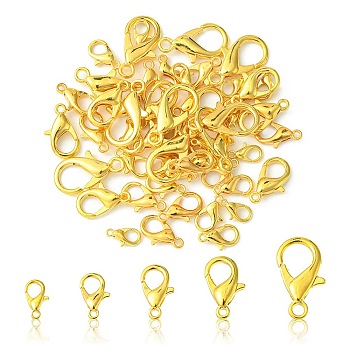 50Pcs 5 Styles Zinc Alloy Lobster Claw Clasps, Parrot Trigger Clasps, Jewelry Making Findings, Golden, 10~21x6~12mm, Hole: 1~2mm, 10pcs/style