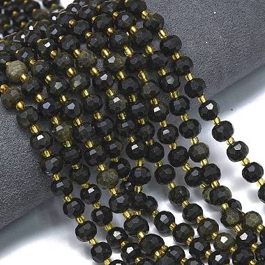 Natural Golden Sheen Obsidian Beads Strands(G-K389-E55-01)-2