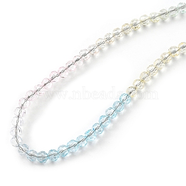 Bling Glass Round Beaded Necklace for Women(NJEW-PH01490-02)-2