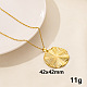 Vintage Stainless Steel Geometric Flat Round Pendant Necklace for Women(AO1780-6)-1