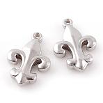 Tarnish Resistant 201 Stainless Steel Pendants, Fleur De Lis, Stainless Steel Color, 18.5x13.5x3.5mm, Hole: 1.5mm(STAS-Q195-112)