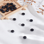 20Pcs Iron Beads, Round, Black, 9x8mm, Hole: 3mm(IFIN-LP0001-15)