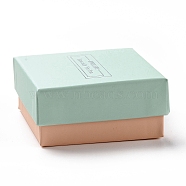 Jewellery Especially For You Cardboard Bracelet Boxes, with Black Sponge, for Jewelry Gift Packaging, Square, Aquamarine, 7.5x7.5x3.5cm(X2-CBOX-L008-006A-02)