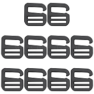 10Pcs Zinc Alloy Adjustable Buckles, for Bag Buckle Accessories Makings, 9-shaped, Electrophoresis Black, 3.8x3.6x0.3cm, Hole: 24.5x3.5mm, Inner Diameter: 2.45x0.9cm(FIND-OC0002-03)