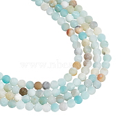 2 Strands Natural Flower Amazonite Beads Strands, Faceted, Round, 6mm, Hole: 1mm, about 63pcs/strand, 15.55 inch(G-NB0004-47)
