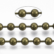 Brass Ball Chains, Long-Lasting Plated, Soldered, with Spool, Cadmium Free & Nickel Free & Lead Free, Antique Bronze, 4.5mm, about 150.91 Feet(46m)/roll(CHC-S008-003A-AB)