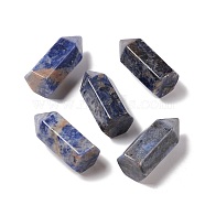 Natural Sodalite Sculpture Display Decoration, Healing Stone Wands, for Reiki Chakra Meditation Therapy Decos, Bullet/Hexagonal Prism, 35~37x17~17.5x15~16mm(G-A205-27J)