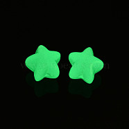Luminous Acrylic Beads, Glow in the Dark, Star, Turquoise, 15.5x16.5x15mm, Hole: 2.5mm, about 270pcs/500g(MACR-N009-009-A01)