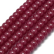 Lab Grown Red Corundum Beads Strands, Rondelle, 6x4mm, Hole: 0.8mm, about 95~97pcs/strand, 15.35 inch(39cm)(G-G106-O01-01-1)