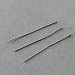 Tarnish Resistant 304 Stainless Steel Flat Head Pins, Stainless Steel Color, 20x0.7mm, 21 Gauge, Head: 1.5mm(STAS-R046-20mm)