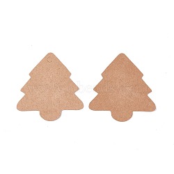 Kraft Paper Price Tags, Christmas Tree, BurlyWood, 5.6x5.4x0.04cm, Hole: 0.4cm(DIY-WH0143-01)