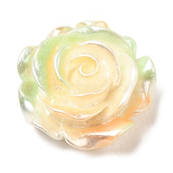 Gradient Color Opaque Resin Cabochons, Flower, Pale Green, 28x12.5mm(RESI-I053-01C)