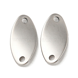 304 Stainless Steel Connector Charms, Oval Links, Stainless Steel Color, 16.5x8.5x1.2mm, Hole: 1.6mm(STAS-L022-231P)