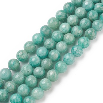 Natural Amazonite Beads Strands, Round, Grade A, 6mm, Hole: 0.8mm, about 60pcs/strand, 15.04 inch(38.2cm)