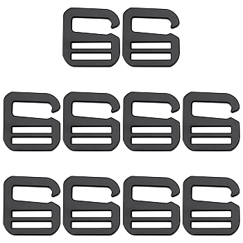 10Pcs Zinc Alloy Adjustable Buckles, for Bag Buckle Accessories Makings, 9-shaped, Electrophoresis Black, 3.8x3.6x0.3cm, Hole: 24.5x3.5mm, Inner Diameter: 2.45x0.9cm