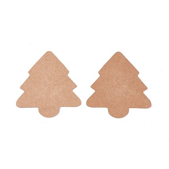 Kraft Paper Price Tags, Christmas Tree, BurlyWood, 5.6x5.4x0.04cm, Hole: 0.4cm