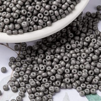 MIYUKI Round Rocailles Beads, Japanese Seed Beads, 8/0, (RR2317) Matte Opaque Gray, 3mm, Hole: 1mm, about 2111~2277pcs/50g