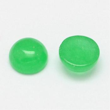 Natural Malaysia Jade Cabochons, Half Round, Dyed, 6x3mm