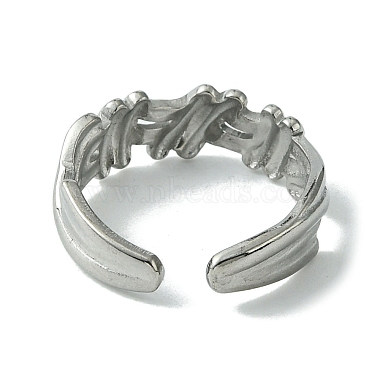 304 Stainless Steel Open Cuff Ring(RJEW-L110-020P)-3