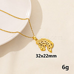 304 Stainless Steel Horse Pendant Necklace, Cable Chain Necklaces(BX4246-4)