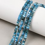 Natural Apatite Beads Strands, Faceted, Hexagon, 4x4x2~2.5mm, Hole: 0.9mm, about 156pcs/strand, 15.24''(38.7cm)(G-G345-C26-2x4mm)
