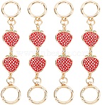 Alloy Enamel Strawberry Link Bag Straps Extender Chains, Crossbody Purse Strap Extender, Light Gold, 16cm(FIND-WH0110-384)