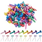 200Pcs Paint Spraying Flat Round Iron Fasteners Brads, for Scrapbooking, Photo Album, Embellishment Wedding Supplies, Children Puppy Dolls Decoration, Paper Cards DIY, Mixed Color, 18x8mm(DIY-SP0003-38C)