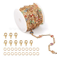 Pandahall DIY Chain Bracelet Necklace Making Kit, Including Brass Butterfly & Oval Link Chains, Lobster Claw Clasps & Jump Rings, Golden, Chain: 4M/set(DIY-TA0005-13)