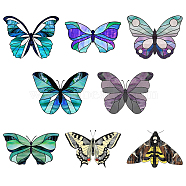 Custom PVC Glass Stickers, Static Cling Window Stickers, Square, Butterfly Pattern, 200x200mm, 8pcs/set(DIY-WH0379-003)