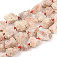 Rough Raw Natural Sunstone Beads Strands, Nuggets, 15~27x16~29mm, Hole: 1.5mm, about 16pcs/strand, 15.55''~16.34''(39.5~41.5cm)(G-F595-I02)