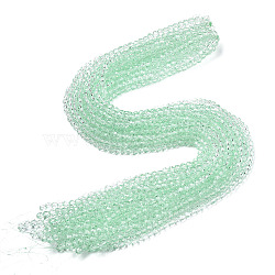 Transparent Glass Beads Strands, Segmented Multi-color Beads, Faceted(32 Facets), Round, Aquamarine, 4~4.5mm, Hole: 1mm, about 90~95pcs/strand, 13.98''(35.5cm)(X-GLAA-E036-07Z-02)