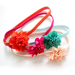 Elastic Baby Headbands, Flower Girl Hair Accessories, Cloth, Mixed Color, 130mm(OHAR-S116-M05)