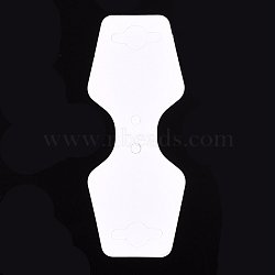 Blank Paper Display Card, Used For Necklace and Bracelet, White, 95x37x0.35mm, Hole: 4mm(X-CDIS-H001-04)