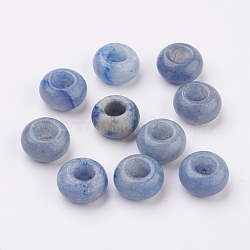 Natural Blue Aventurine European Beads, Large Hole Beads, Rondelle, 14x7~8mm, Hole: 6mm(X-G-G740-14x8mm-18)