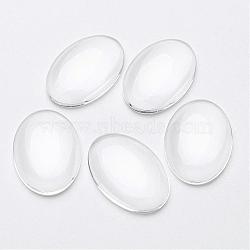 Transparent Oval Glass Cabochons, Clear, 30x20x6mm(X-GGLA-R022-30x20)