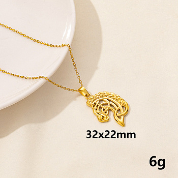 304 Stainless Steel Horse Pendant Necklace, Cable Chain Necklaces