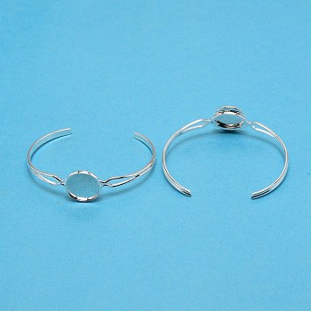 Brass Cuff Bangle Making, Blank Bangle Base, Silver Color Plated, Tray: 16mm, inner Diameter: 2 inchx2-3/8 inch(5x6.15cm)