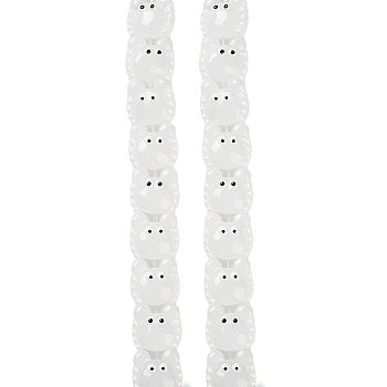 Transparent Glass Beads Strands, with Enamel, Crab, Clear, 12~13x13~14x6~7mm, Hole: 1mm, about 30pcs/strand, 13.39 inch(34cm)