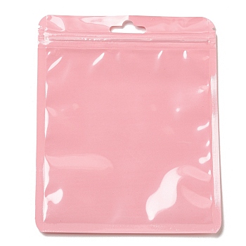 Rectangle Plastic Yin-Yang Zip Lock Bags, Resealable Packaging Bags, Self Seal Bag, Pearl Pink, 15x12x0.02cm, Unilateral Thickness: 2.5 Mil(0.065mm)