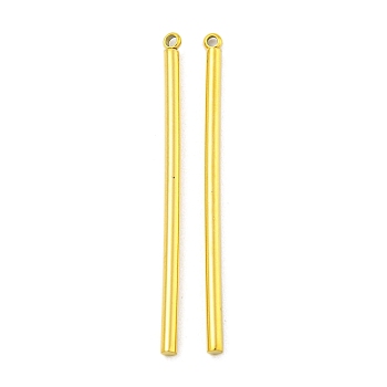 Ion Plating(IP) 304 Stainless Steel Pendants, Column Bar Charm, Real 18K Gold Plated, 42x2mm, Hole: 1.2mm