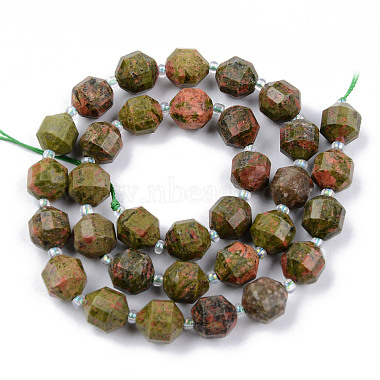 Natural Unakite Beads Strands(G-R482-15-10mm)-2