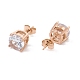 6 Pairs Cubic Zirconia Flat Round Stud Earrings(EJEW-G291-05D-M)-6
