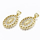 Brass Micro Pave clear Cubic Zirconia Pendants(ZIRC-N039-169-NF)-3