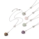 5Pcs 5 Style Natural Mixed Gemstone Heart Lariat Necklaces Set(NJEW-JN04269)-1