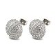 Round Shape Brass Micro Pave Clear Cubic Zirconia Stud Earrings(EJEW-Q785-11P)-1