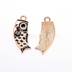 Aolly Enamel Pendants, Diy Earrings making, Fishnobori, Golden, 34x13.5x1.2mm, Hole: 2.5mm(ENAM-WH0047-52G-C)