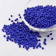 8/0 3mm Baking Paint Glass Seed Beads Loose Spacer Beads, Mauve, 3mm, Hole: 1mm, about 962pcs/50g(X-SEED-S002-K6)