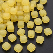 Imitation Jelly Acrylic Beads, Square, Yellow, 8x8x5.5mm, Hole: 2.5mm, about 1800pcs/500g(MACR-S373-98-E07)